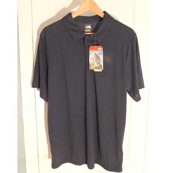 New NWT THE NORTH FACE Crag Polo Short Sleeve Shirt Men's Large L Cosmic Blue - Picture 1 of 8